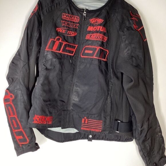 Icon Stage 2‎ Merc Motorcycle Jacket Black Size Large - Picture 8 of 11
